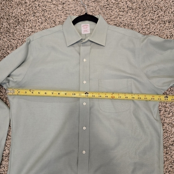Brooks Brothers Traditional Fit Non-Iron Button Down Shirt Green Size 15.5 (Med) - Picture 10 of 11